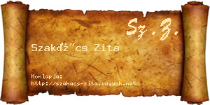 Szakács Zita névjegykártya