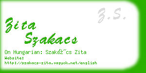 zita szakacs business card